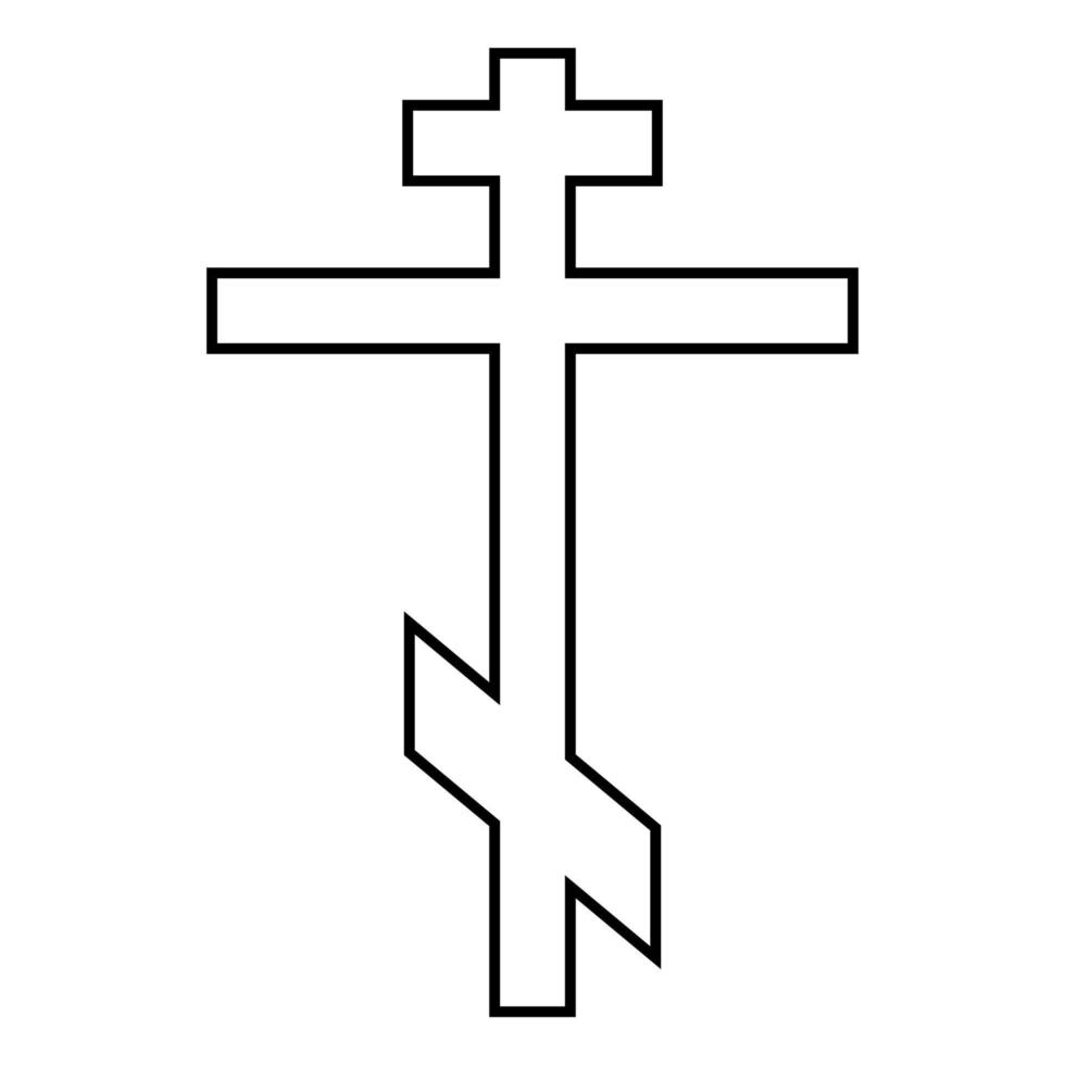 kruis achtpuntig van Grieks-katholiek orthodox pictogram zwarte kleur illustratie vlakke stijl eenvoudige afbeelding vector