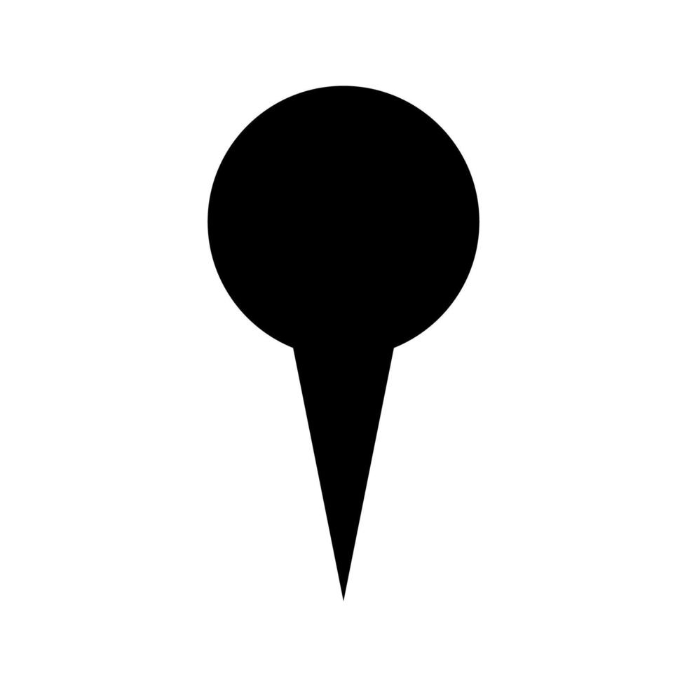 locatie-indicator of pin het is een zwart pictogram. vector