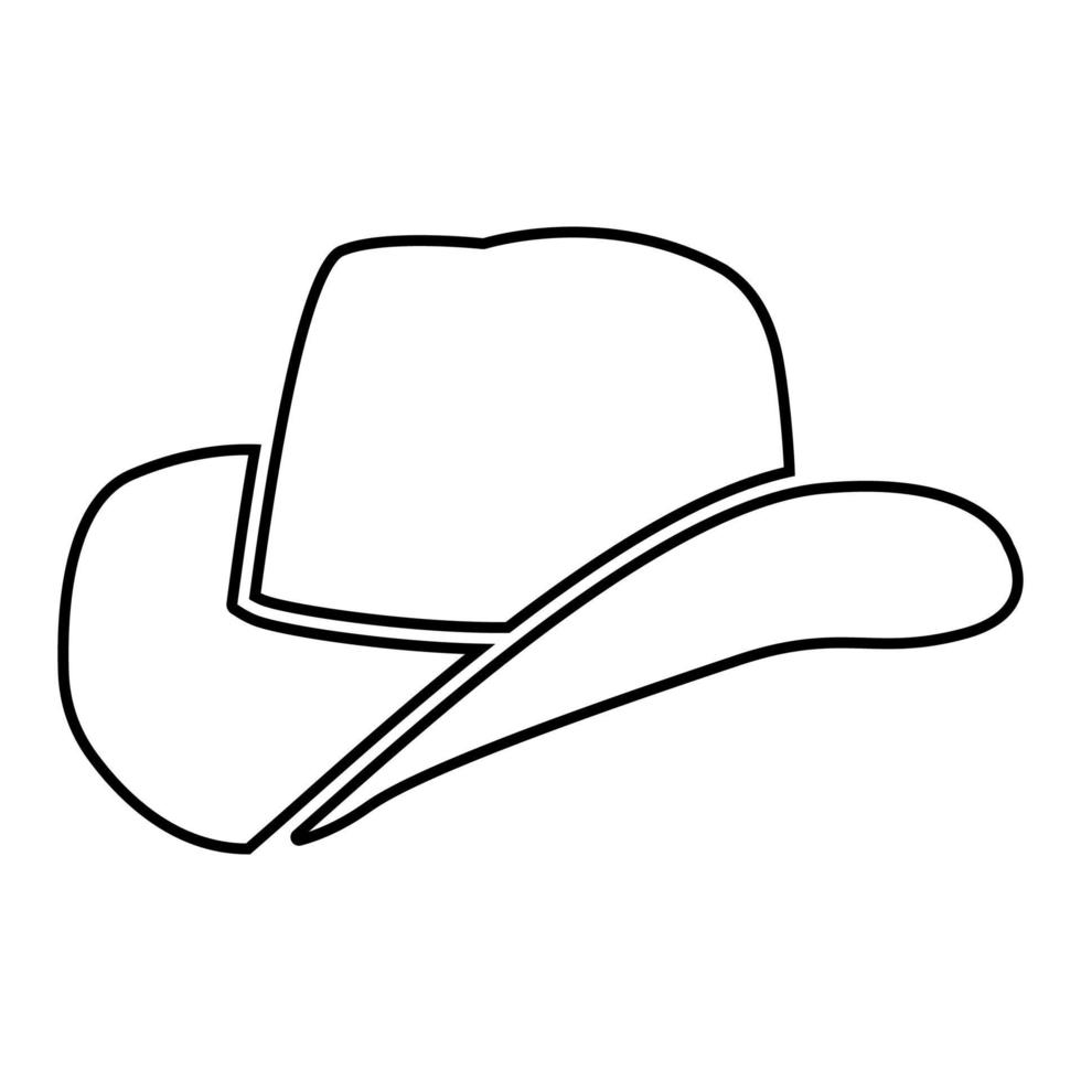 cowboyhoed zwarte kleur pictogram. vector