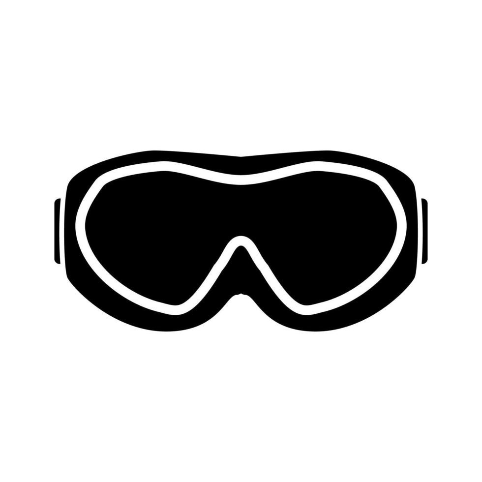 skibril zwarte kleur pictogram. vector