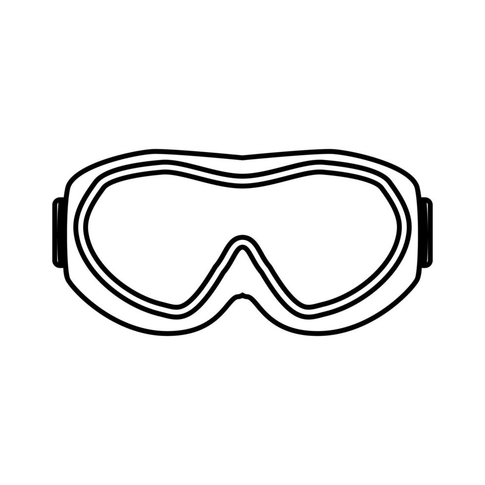 skibril zwarte kleur pictogram. vector