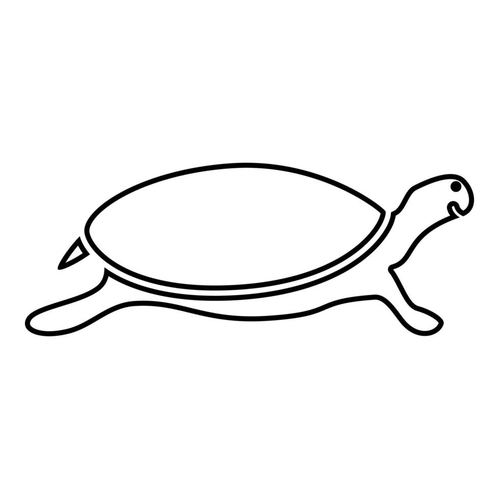 schildpad schildpad pictogram zwarte kleur illustratie vlakke stijl eenvoudige afbeelding vector
