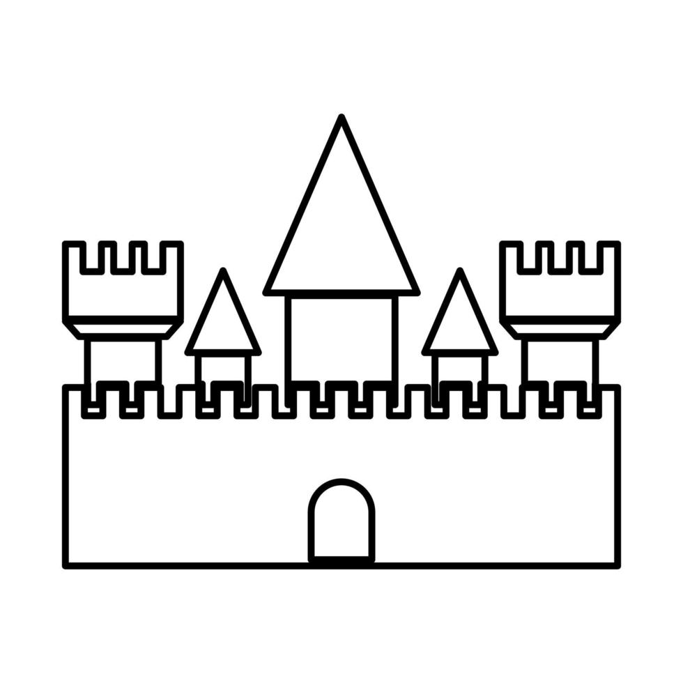 kasteel zwarte kleur pictogram. vector