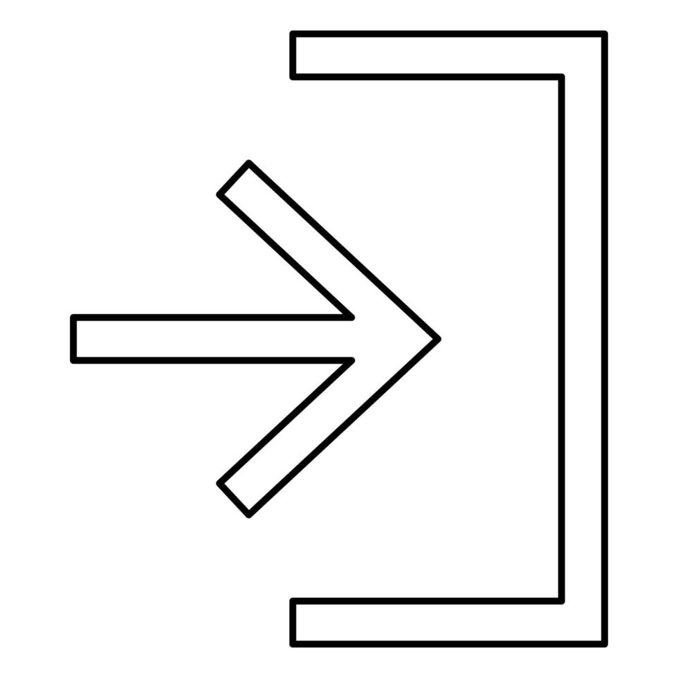 invoer invoer voer deur pictogram zwarte kleur illustratie vlakke stijl eenvoudige afbeelding vector