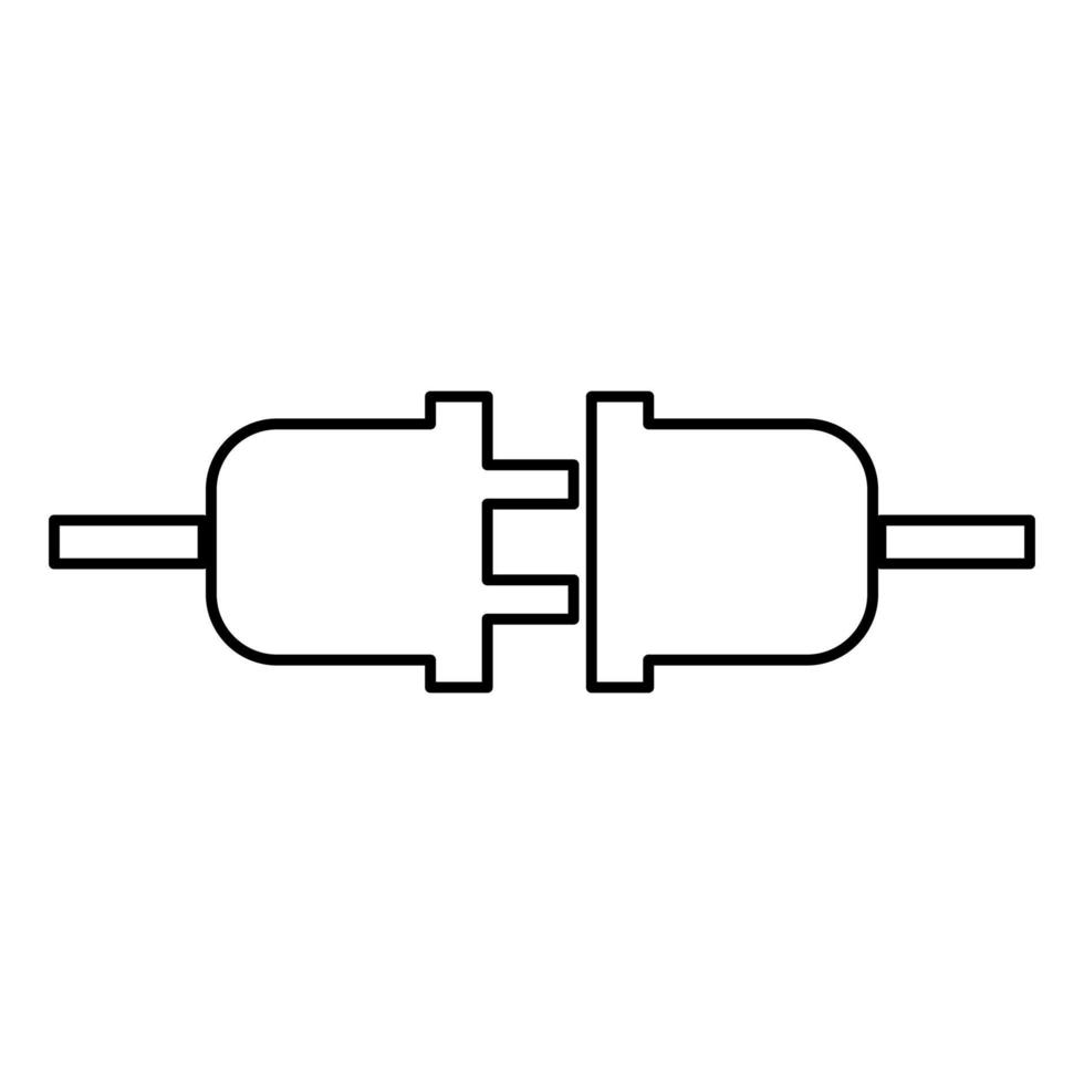 stopcontact en stekker pictogram zwarte kleur illustratie vlakke stijl eenvoudige afbeelding vector