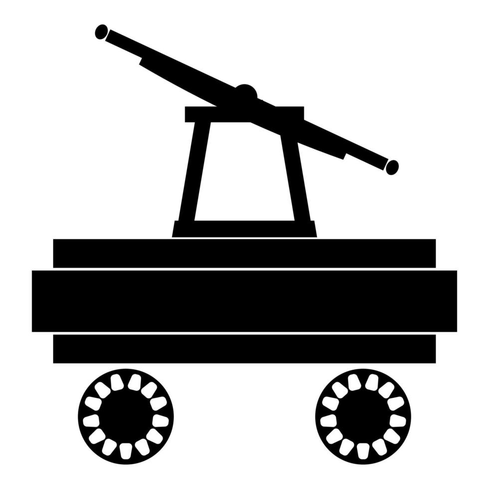 handcar pictogram zwarte kleur illustratie vlakke stijl eenvoudige afbeelding vector