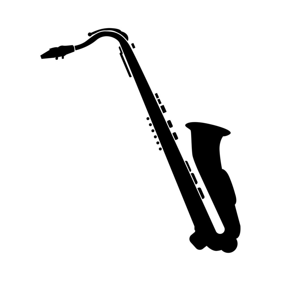 saxofoon het is een zwart pictogram. vector