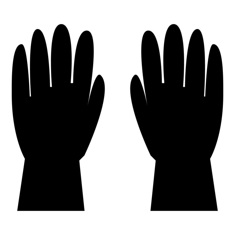 werkhandschoenen pictogram zwarte kleur illustratie vlakke stijl eenvoudige afbeelding vector