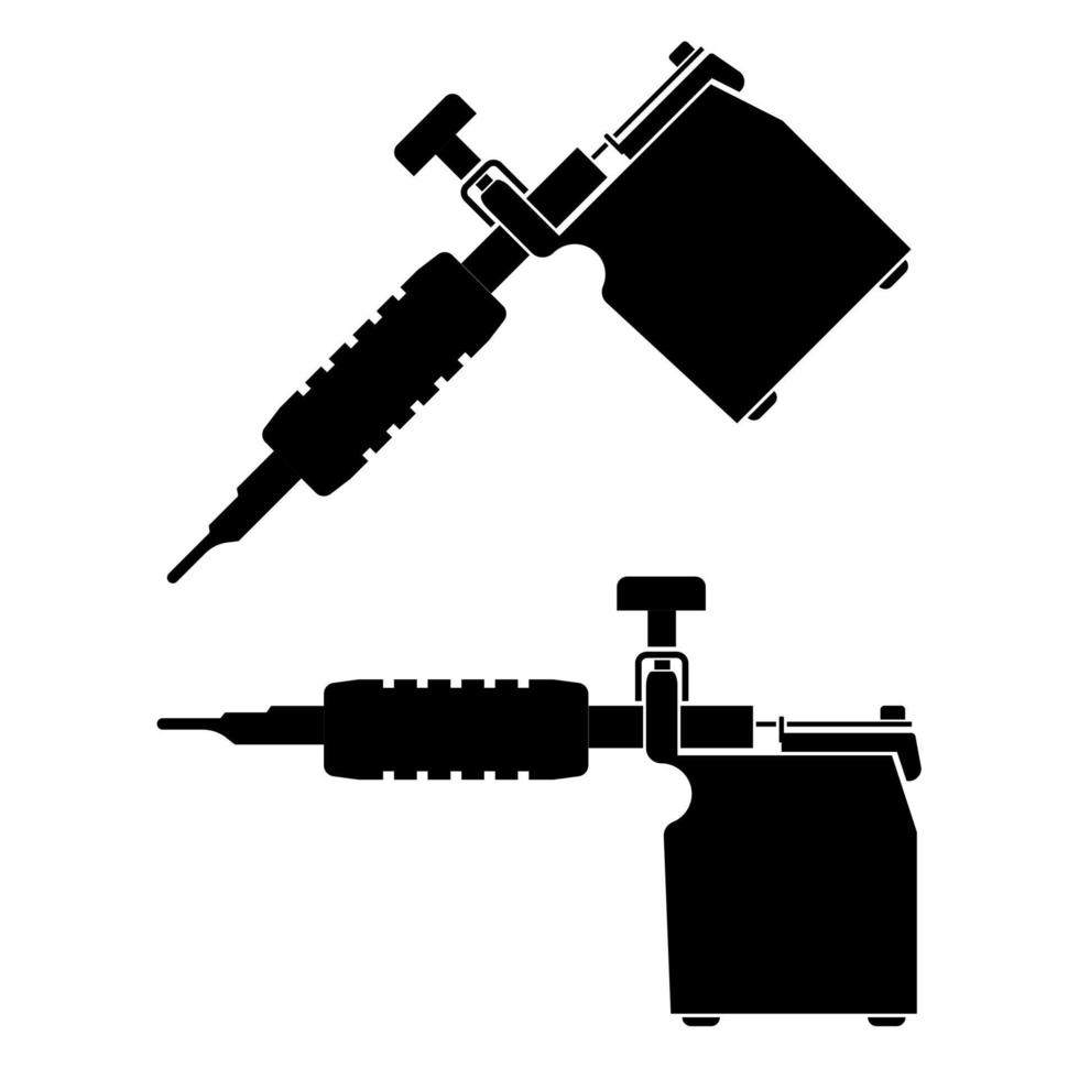 tattoo-machines het is een zwart pictogram. vector