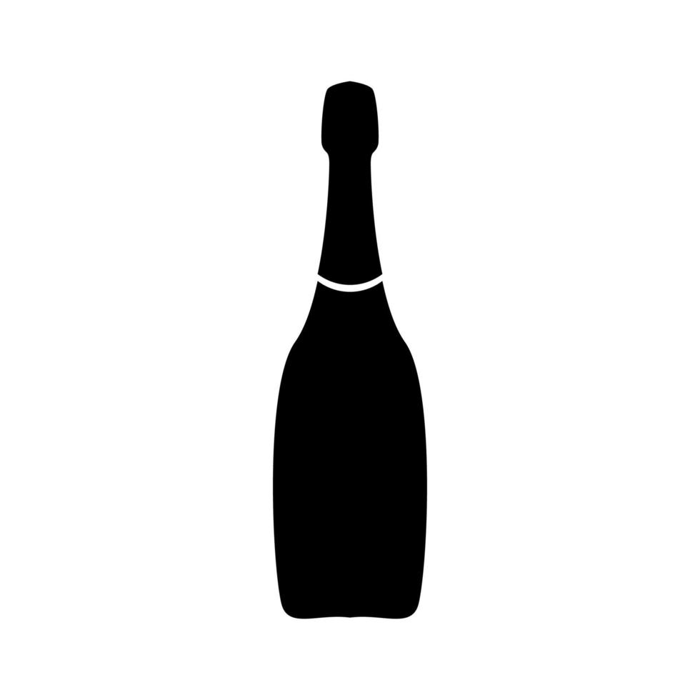 champagne het is een zwart pictogram. vector