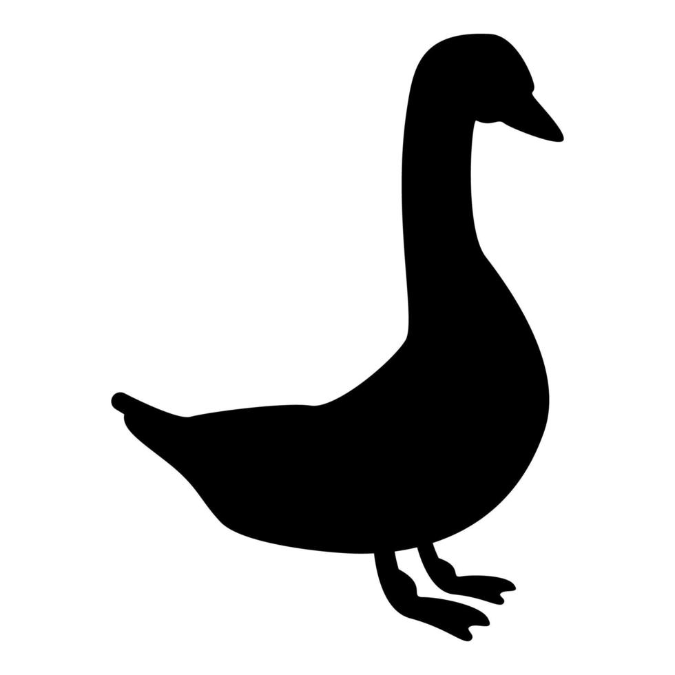 gans pictogram zwarte kleur illustratie vlakke stijl eenvoudige afbeelding vector