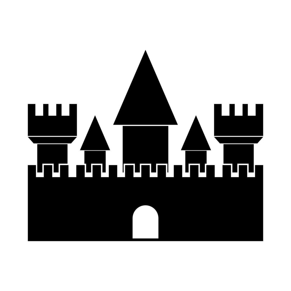 kasteel zwarte kleur pictogram. vector