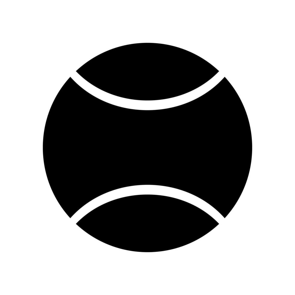 tennisbal zwarte kleur pictogram. vector