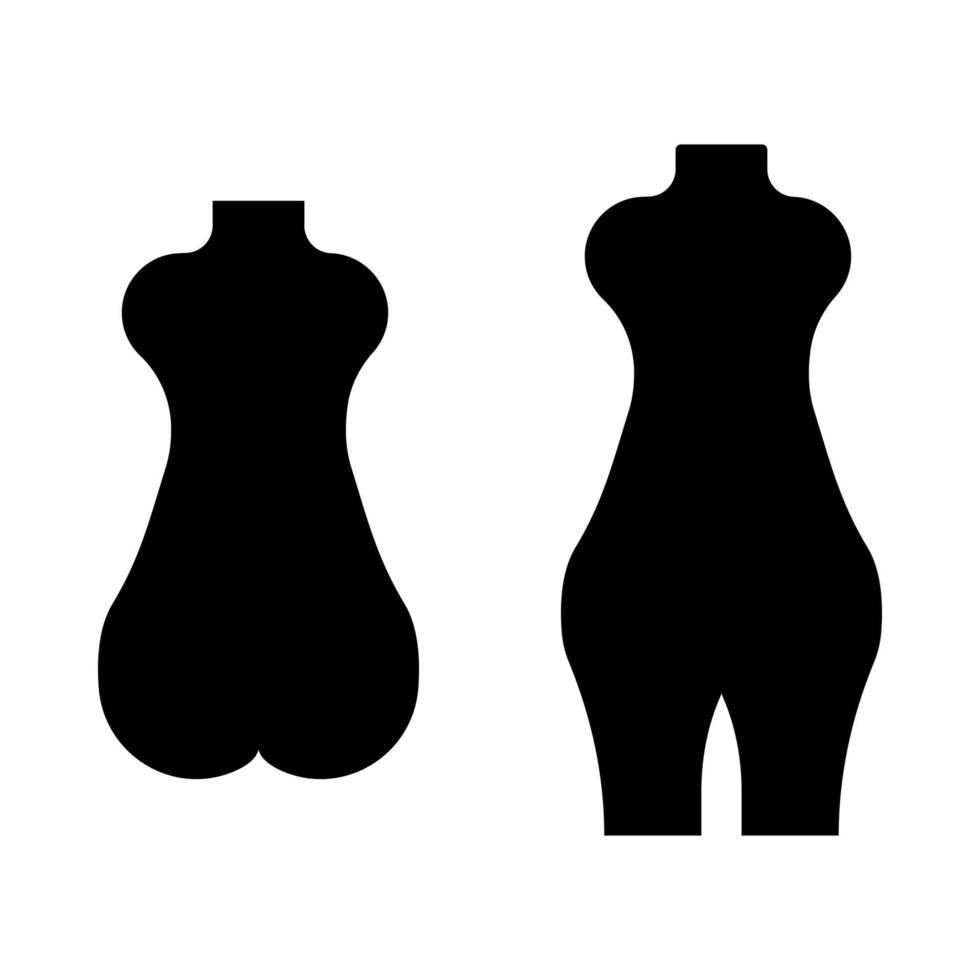 vrouw figuur zwarte kleur pictogram. vector