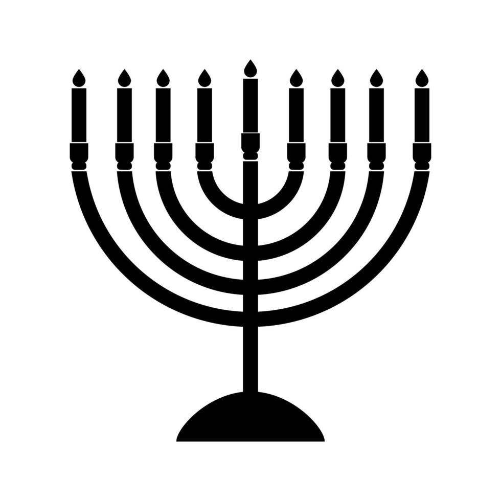 menora voor hanukkah zwarte kleur pictogram. vector