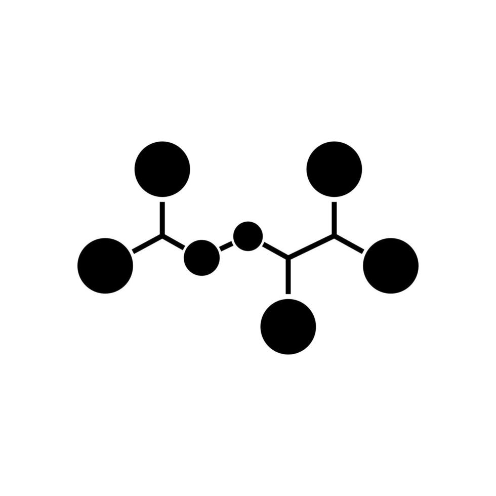 molecuul zwarte kleur pictogram. vector