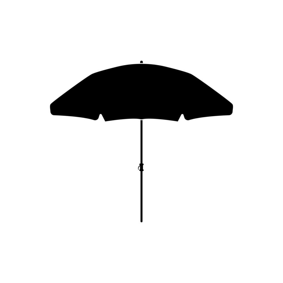 strand paraplu zwarte kleur pictogram. vector
