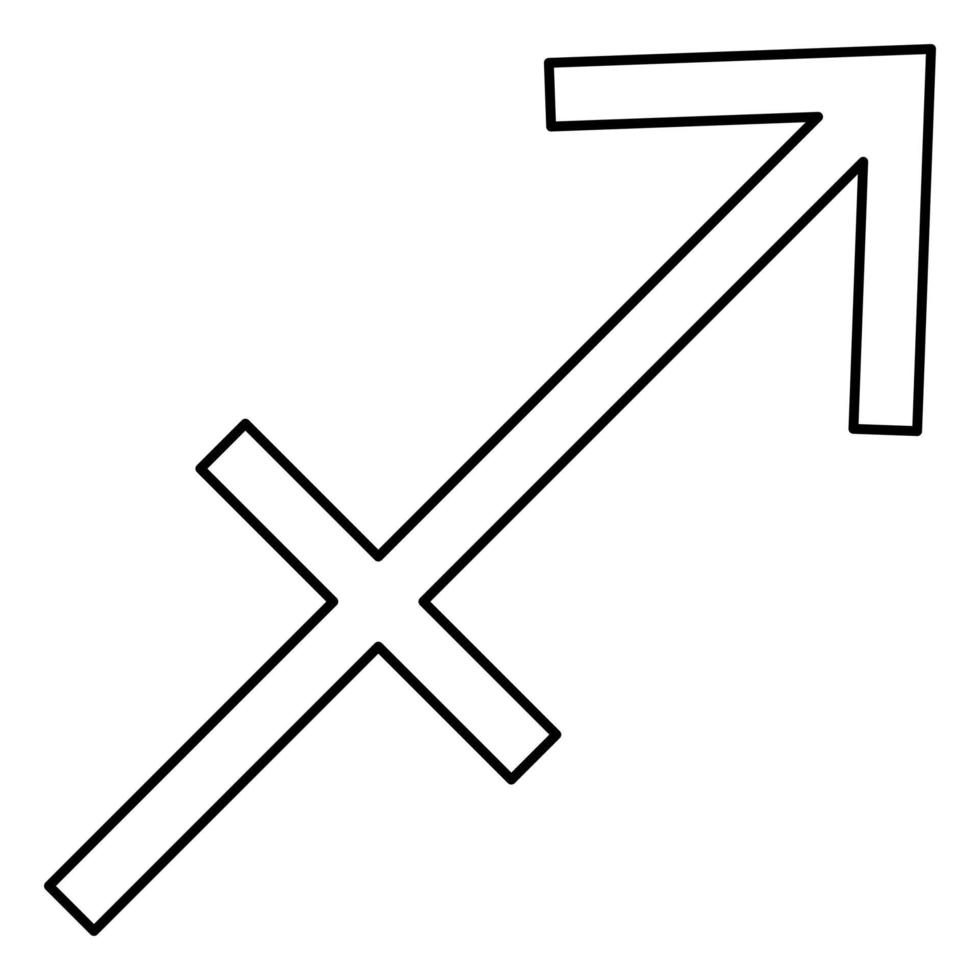 Boogschutter symbool dierenriem pictogram zwarte kleur illustratie vlakke stijl eenvoudige afbeelding vector