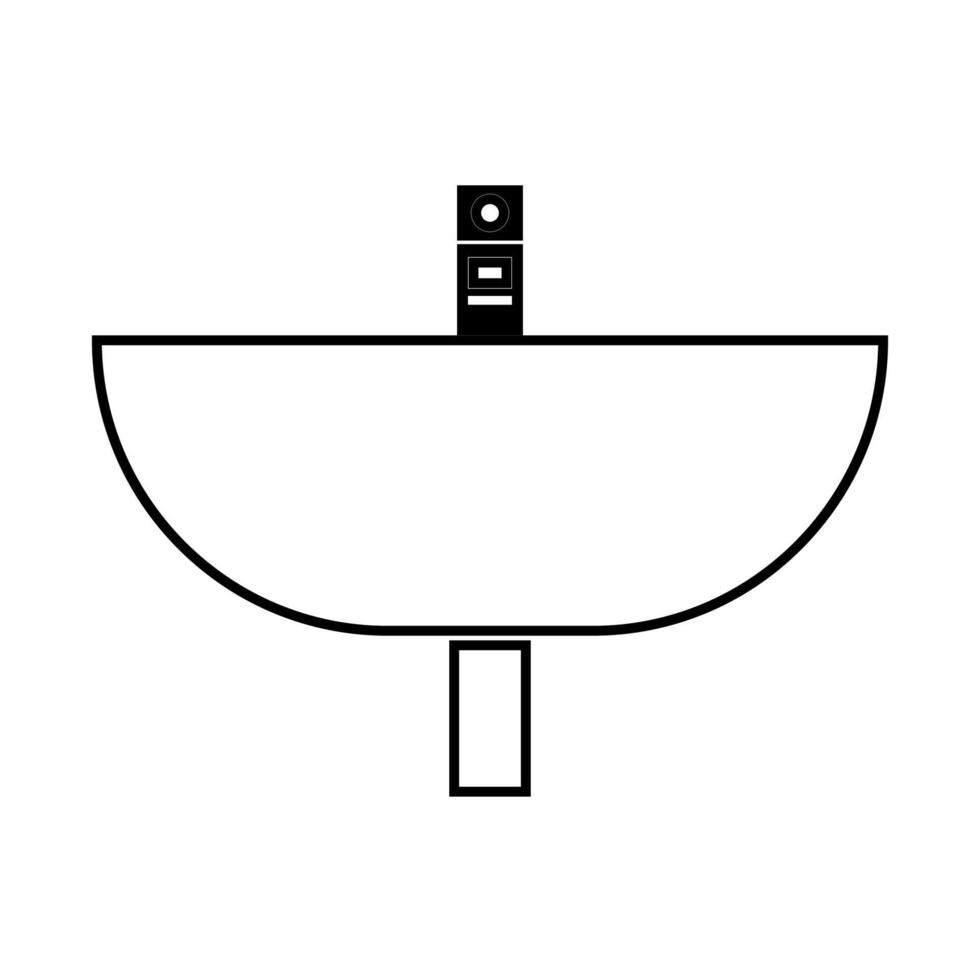 wastafel zwarte kleur pictogram. vector