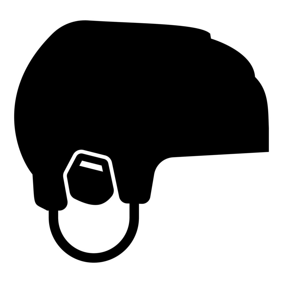 hockey helm pictogram zwarte kleur illustratie vlakke stijl eenvoudige afbeelding vector