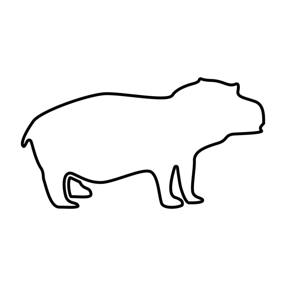 nijlpaard het is een zwart pictogram. vector