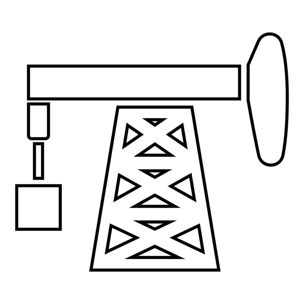 petroleum pomp pictogram zwarte kleur illustratie vlakke stijl eenvoudige afbeelding vector