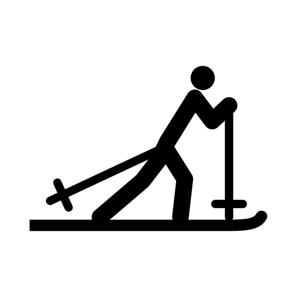 skiër het is een zwart pictogram. vector