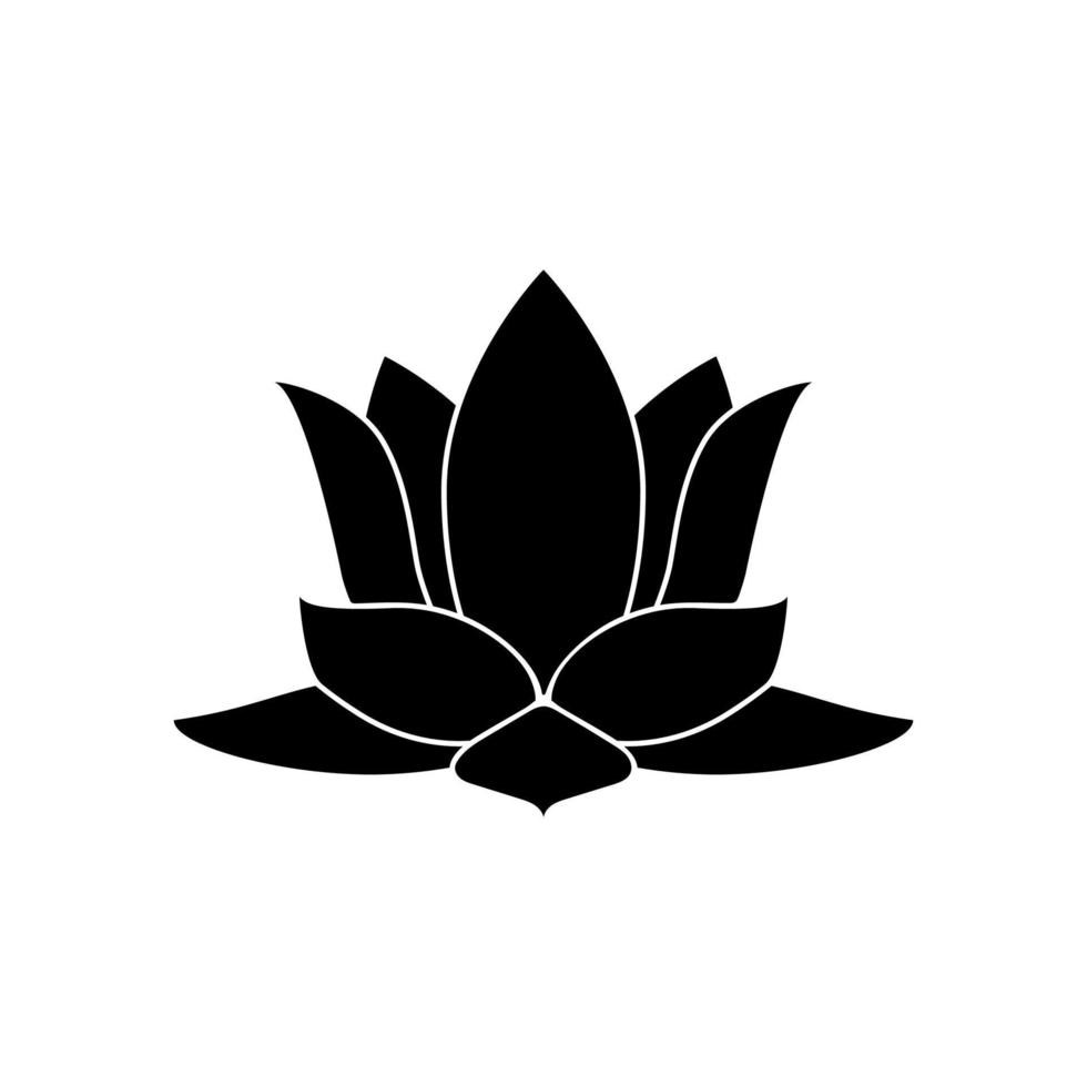 lotusbloem zwarte kleur pictogram. vector