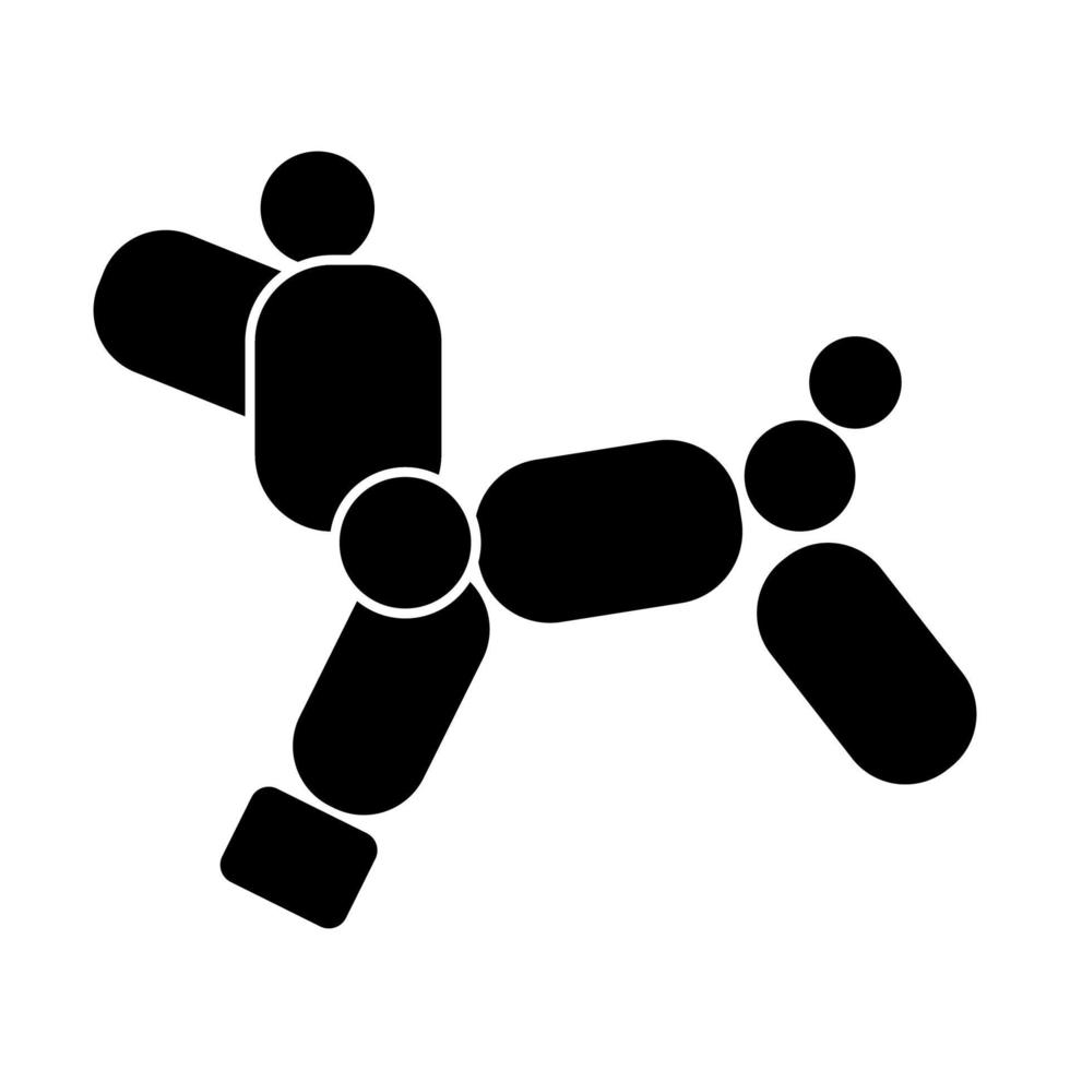 hond ballon zwarte kleur pictogram. vector
