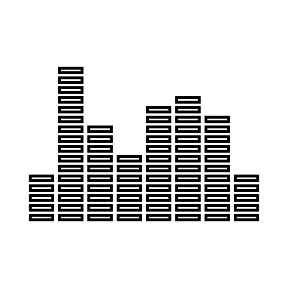 muziek equalizer het is een zwart pictogram. vector