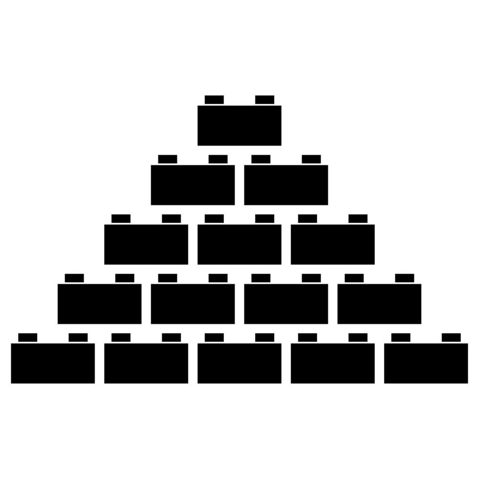 bouwsteen zwarte kleur pictogram. vector