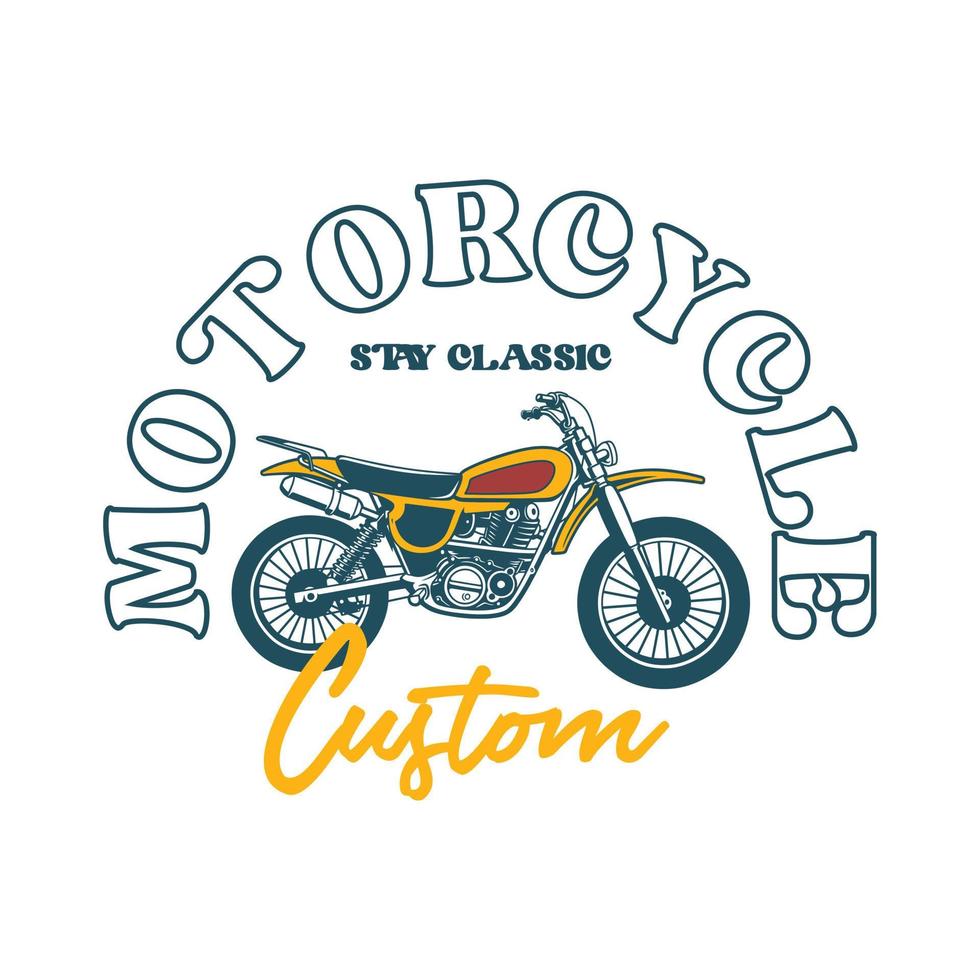 motorfiets typografische vintage premium vector