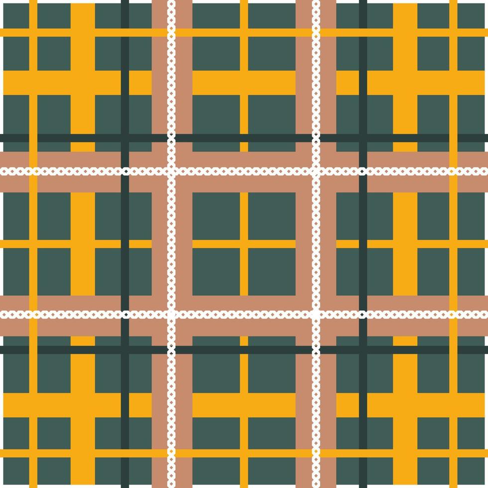 geruit tartan naadloos patroon. beige mosterdkooi op groen ontwerp als achtergrond voor stof. vectorillustratie. vector