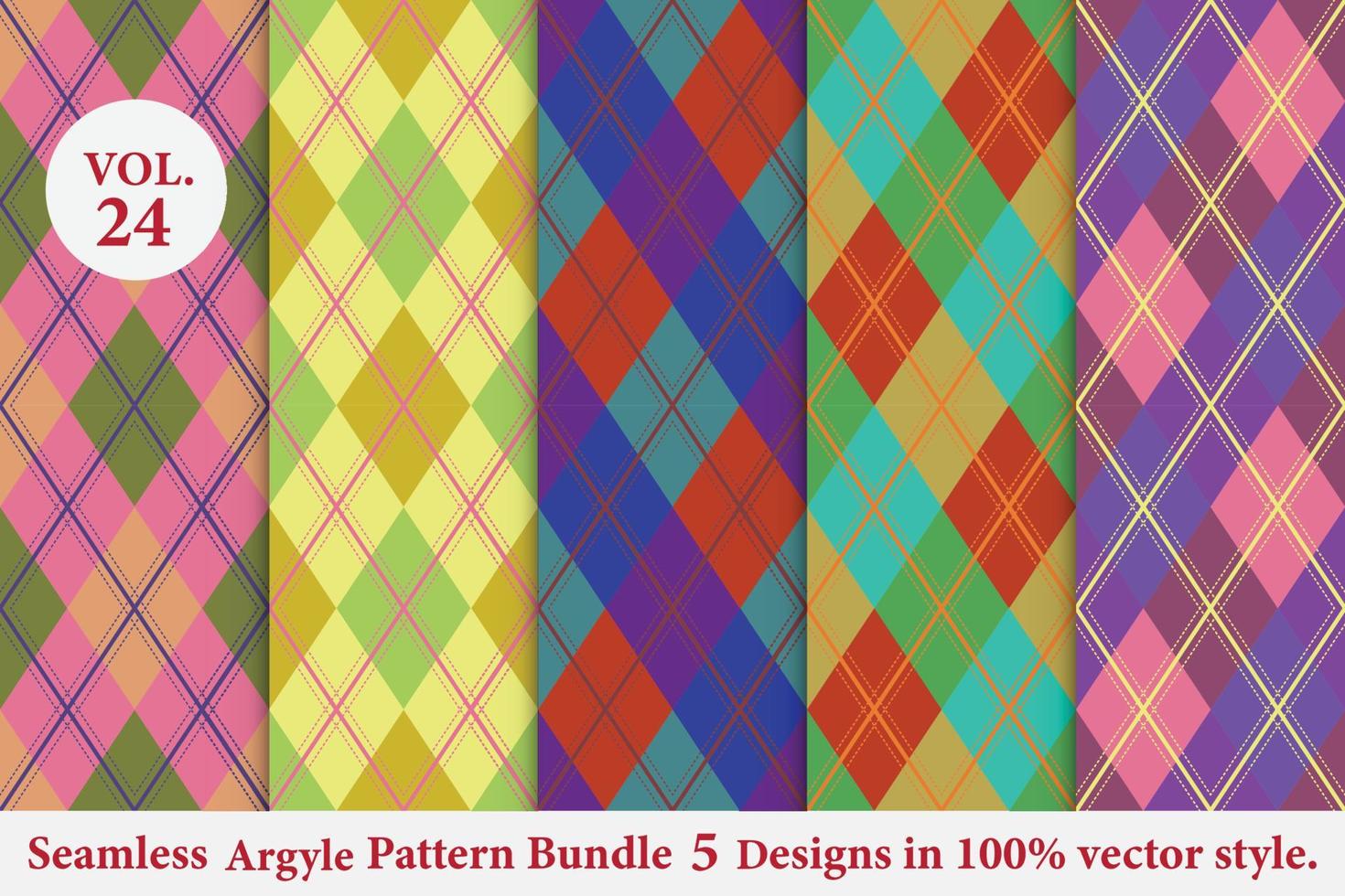 argyle patroon vector bundel 5 ontwerpen traditionele, stof textuur achtergrond