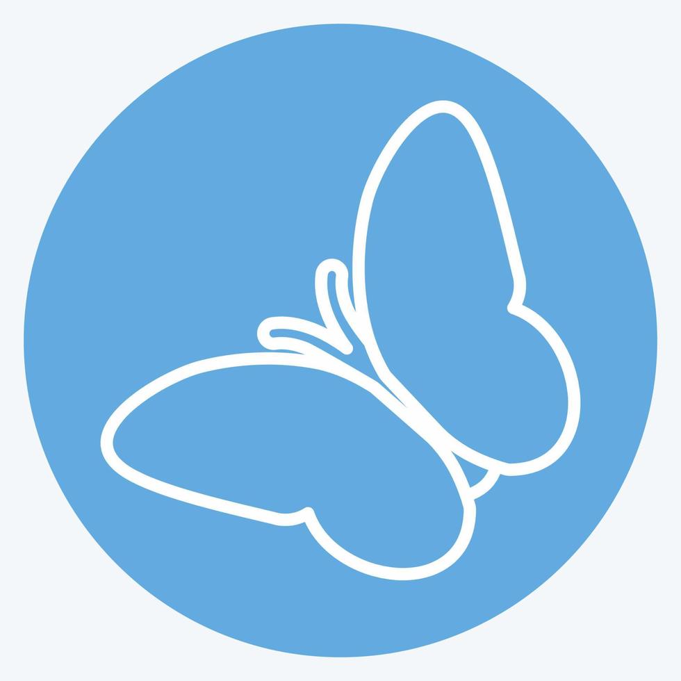 vlinder vliegen pictogram in trendy blauwe ogen stijl geïsoleerd op zachte blauwe achtergrond vector