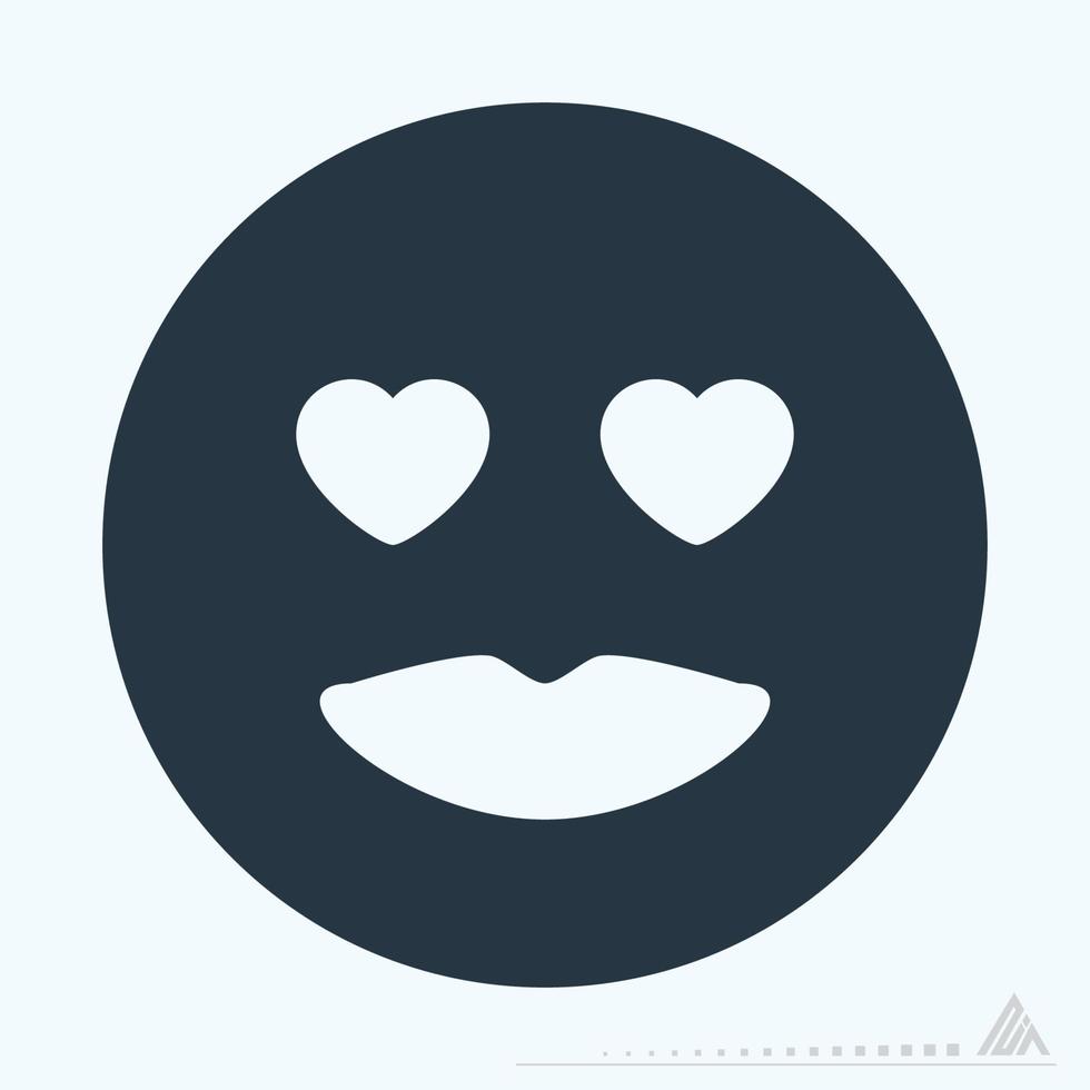 pictogram emoticon liefde - glyph-stijl goed om af te drukken vector