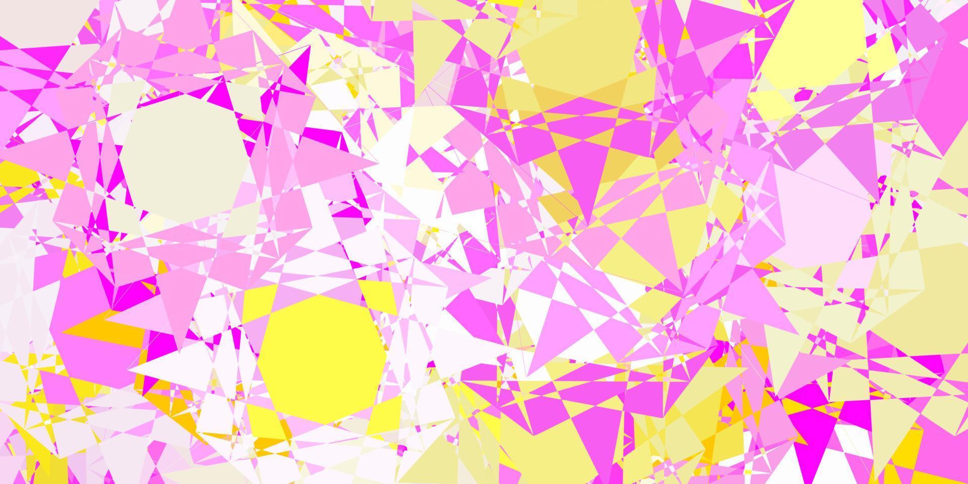 lichtroze, gele vectorachtergrond met veelhoekige vormen. vector