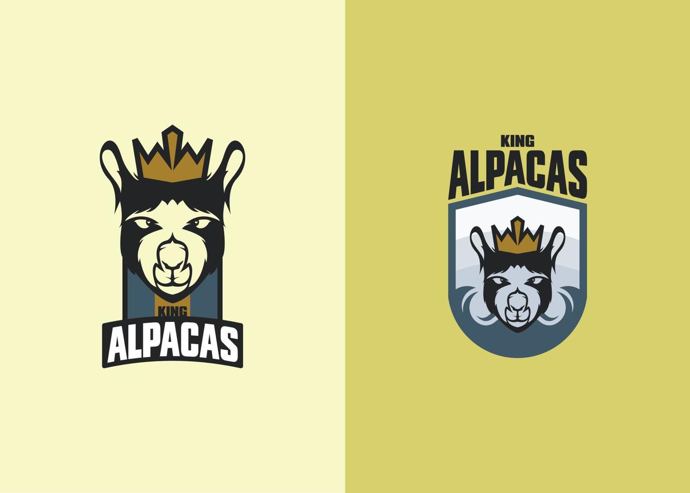 koning alpaca's logo embleem. geweldig voor shirts, stempels, stickers, logo's en labels vector