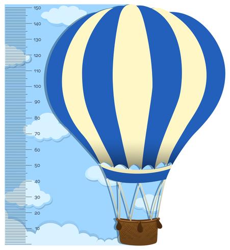 Het meten van hoogte schalen op papier met ballon vector