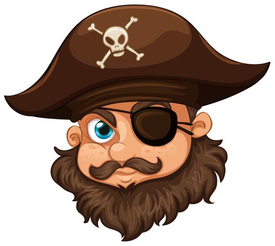 Piraat met hoed en ooglap vector