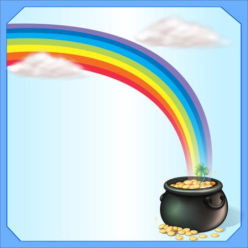 Een regenboog en de pot met munten vector