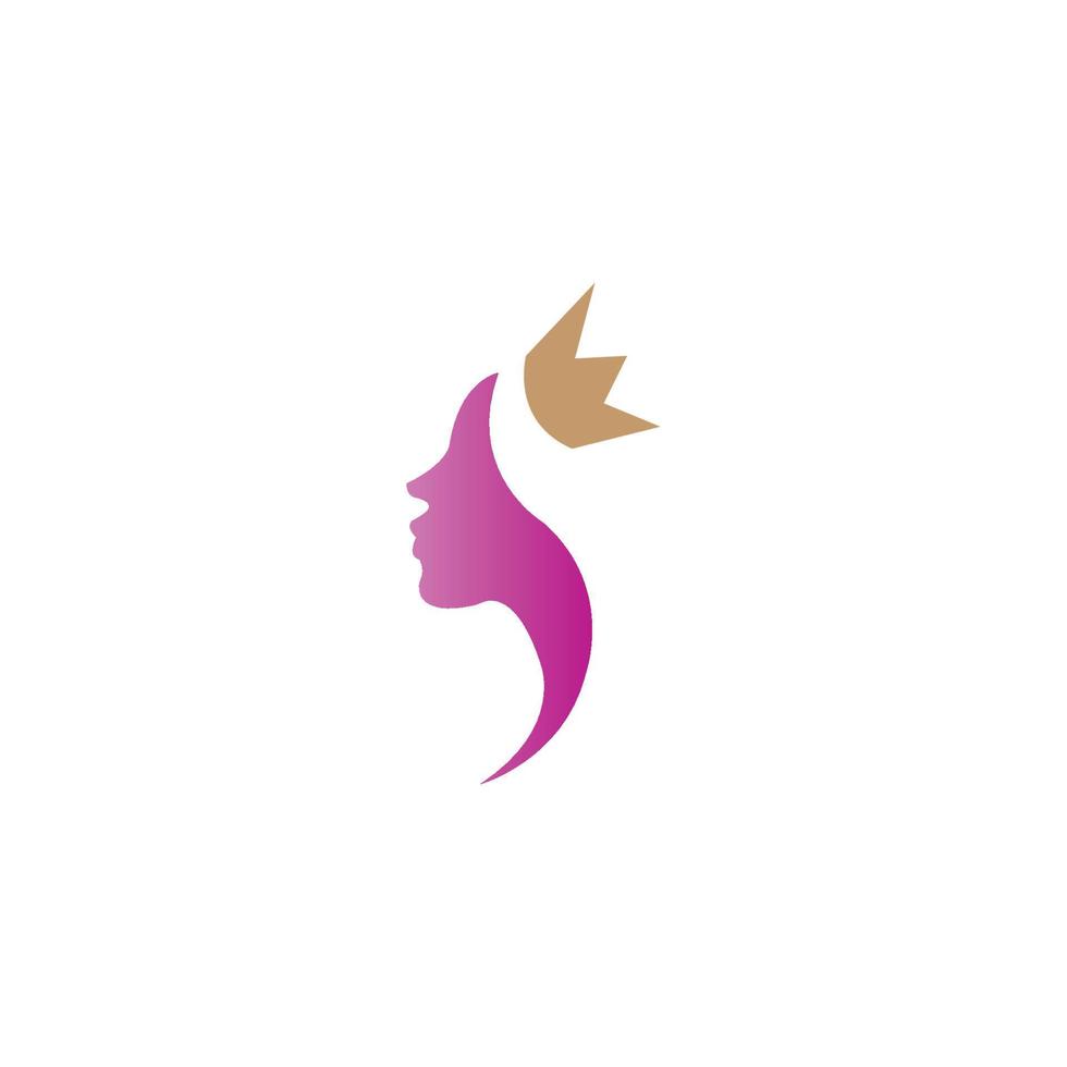 vrouw gezicht silhouet karakter illustratie logo pictogram vector