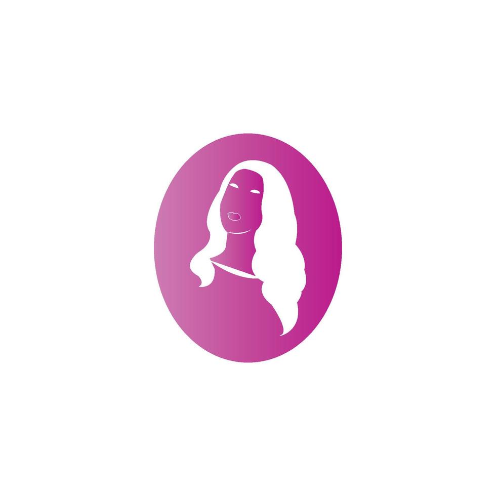 vrouw gezicht silhouet karakter illustratie logo pictogram vector