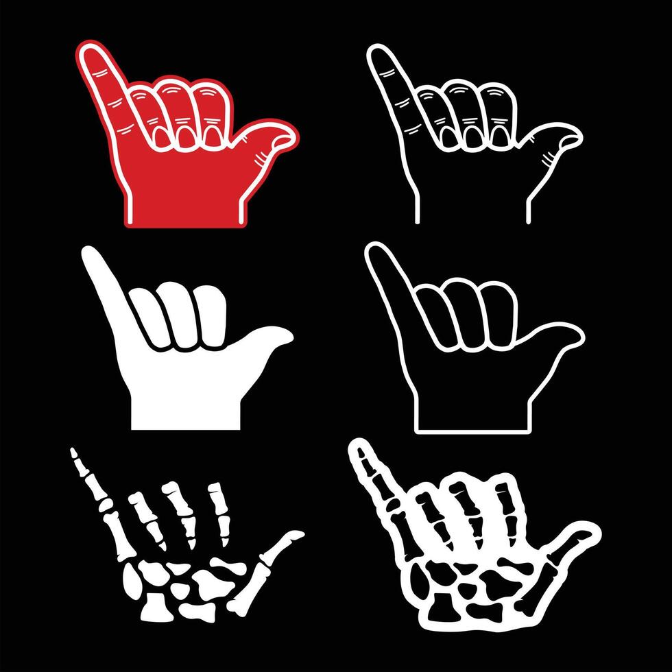 Shaka hand en skelet vectorillustratie vector