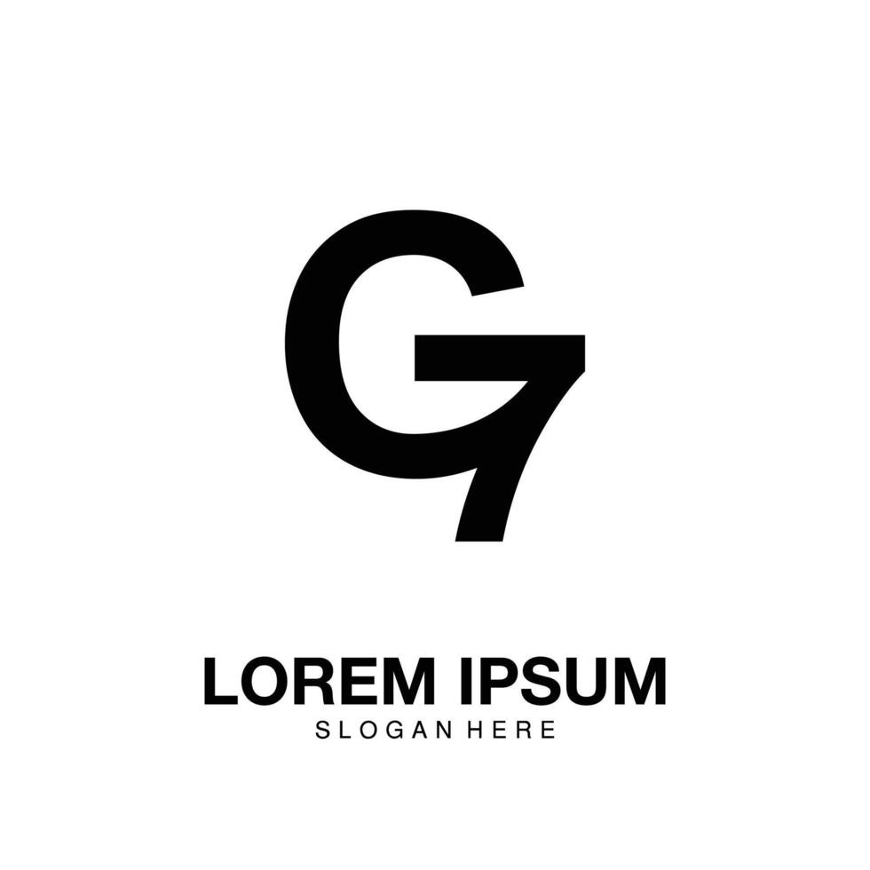 logo g7 minimalistisch pictogram vector symbool plat ontwerp