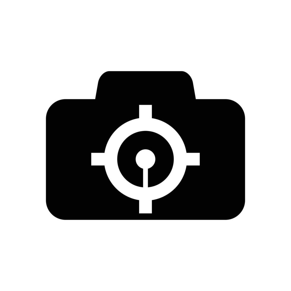 logo camera doel minimalistisch pictogram vector symbool plat ontwerp