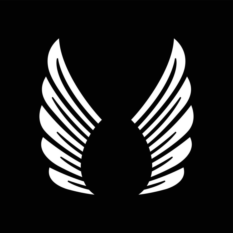 vleugels pictogram vectorillustratie zwart en wit vector