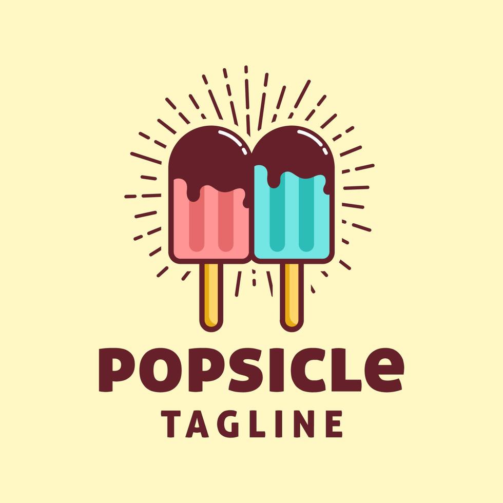 popsicle-logosjabloon, geschikt voor restaurant- en café-logo vector