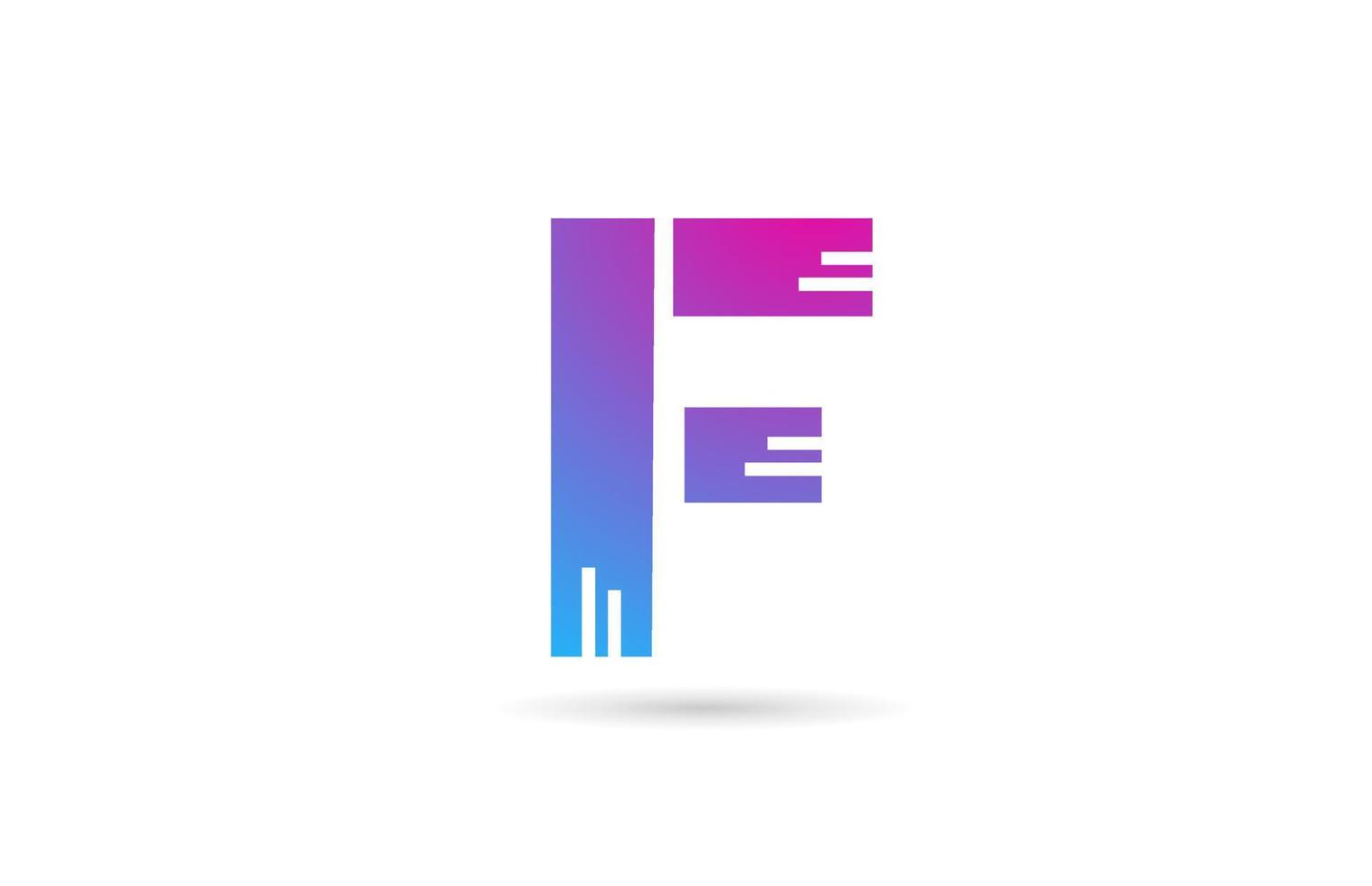 f alfabet letter logo voor zaken en bedrijf. blauw roze kleurensjabloon voor pictogramontwerp vector