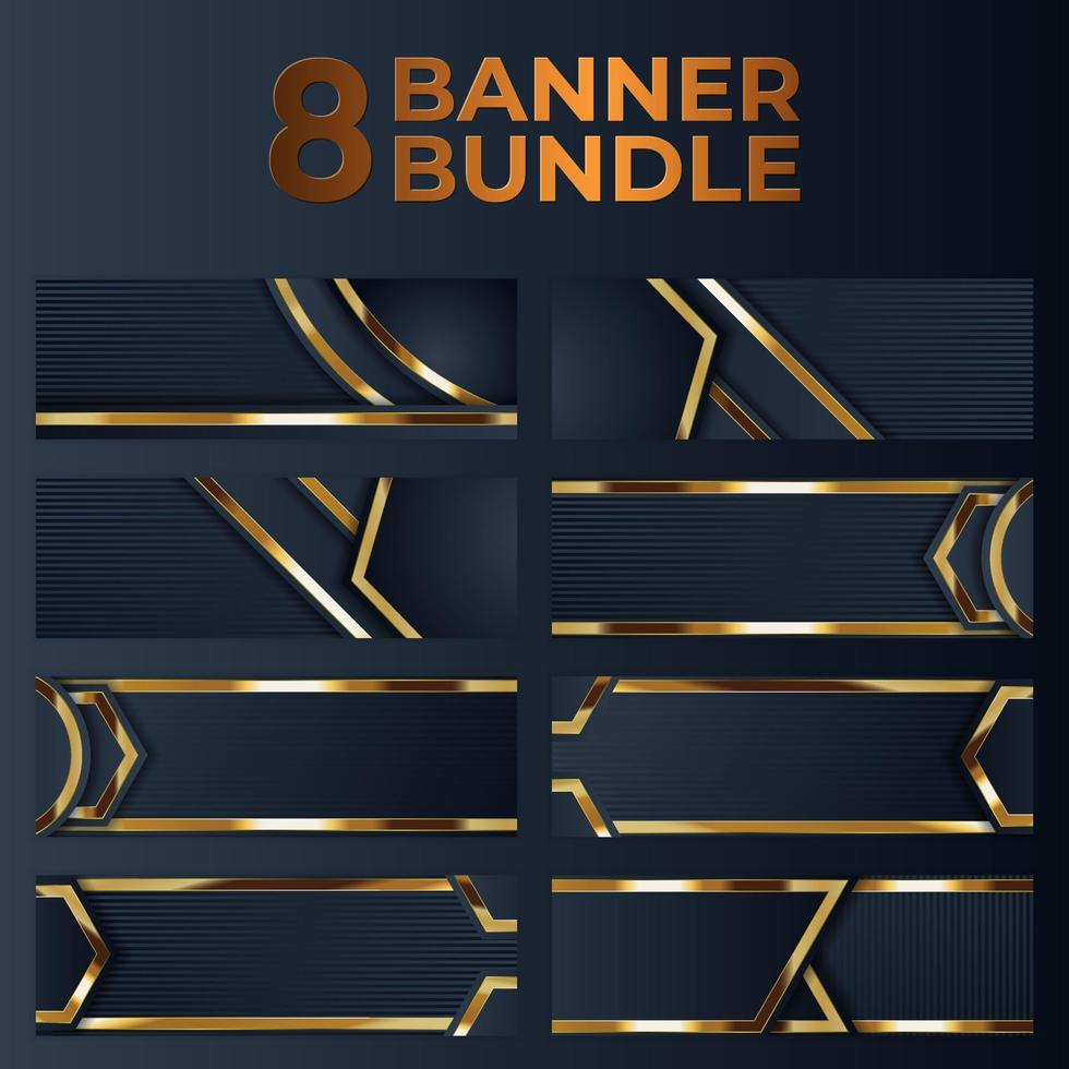 set van gouden bannerontwerp met minimalistische moderne stijl gouden luxe vector